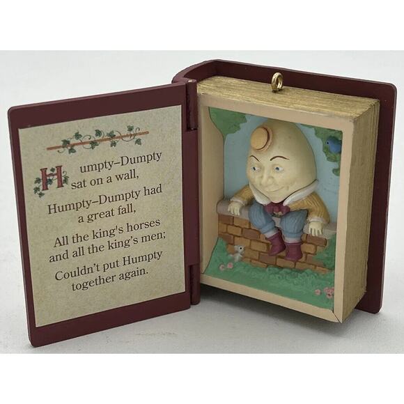 1993 Hallmark Humpty-Dumpty Mother Goose Book Ornament SKU U108 - Picture 3 of 6